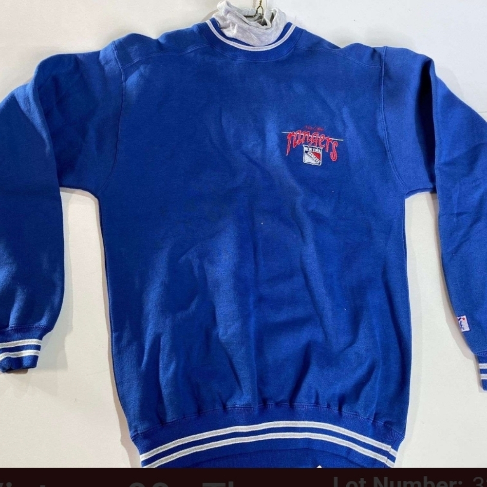 Vintage 90s The Game New York Rangers Sweatshirt Size Medium New Embroidered